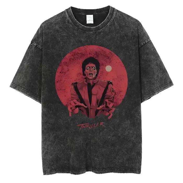 Classique Michael Jackson roi du Pop lavé Vintage T-shirt hommes femmes mode rétro Rock T-shirts hom