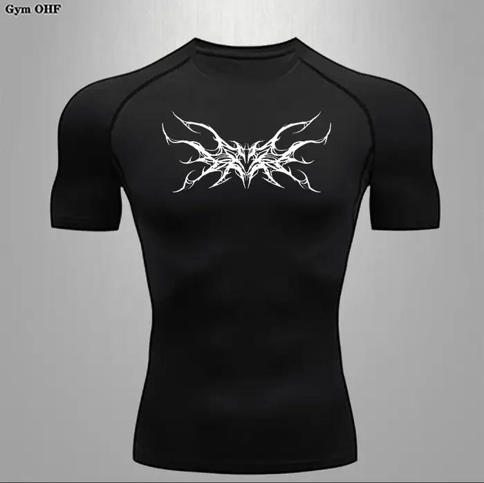 Homme Compression t-shirt salle de sport Fitness entraînement course séchage rapide chemise de sport