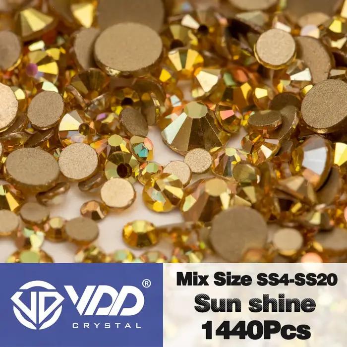 VDD mélange taille SS4-SS20 1440 pièces verre cristal Strass Flatback haute qualité Strass pierres p
