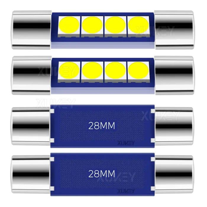 4 pièces 28mm 29mm LED 6614F 6612F 6615F Kit d'ampoules feston 6000K blanc pour 12V intérieur de voi