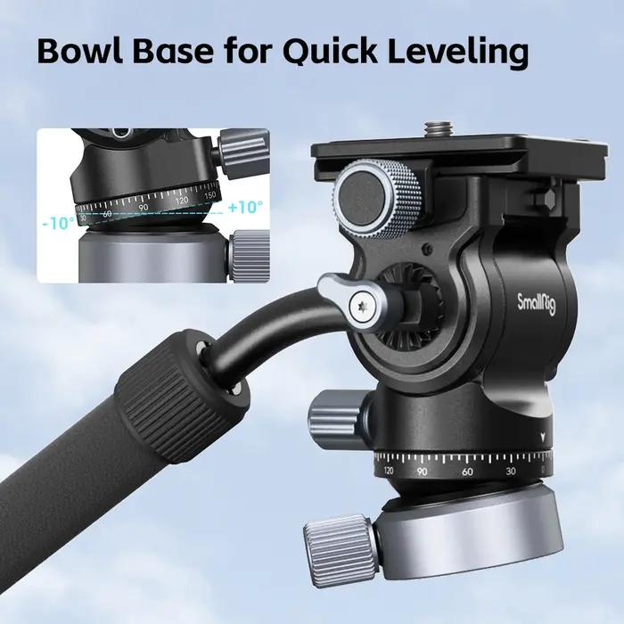 SmallRig – trépied tête vidéo fluide avec Base de nivellement, plaque à dégagement rapide CH20 pour