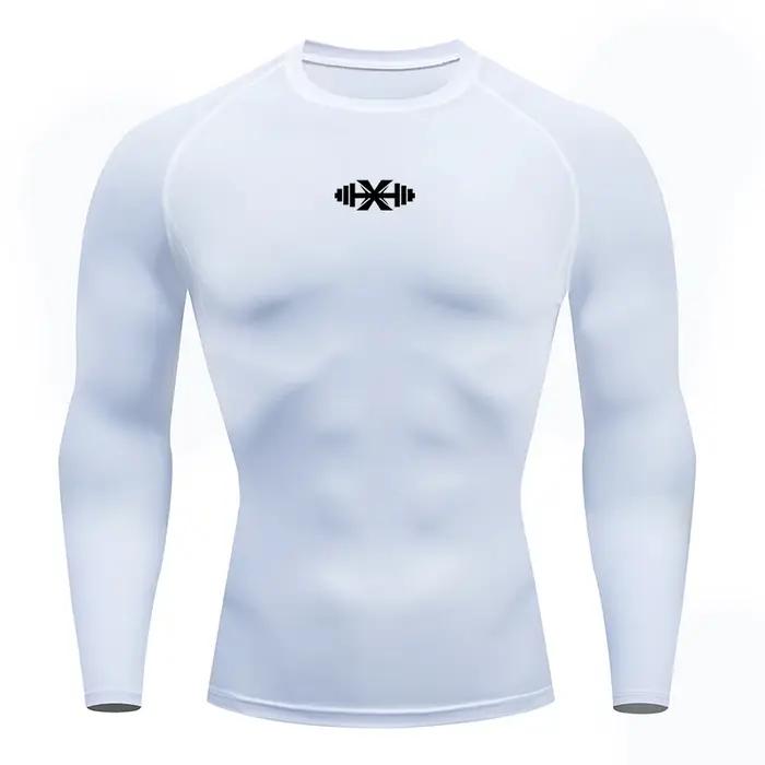 Hommes course Compression T-shirt manches longues Sport t-shirts Gym Fitness sweat mâle Jogging surv