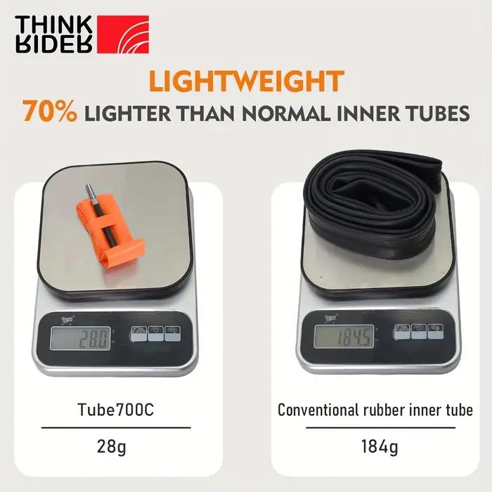 Chambre à air ThinkRider ultralégère 700x18 à 700x28 pneu de vélo de route en TPU avec valve française pour cyclistes performants