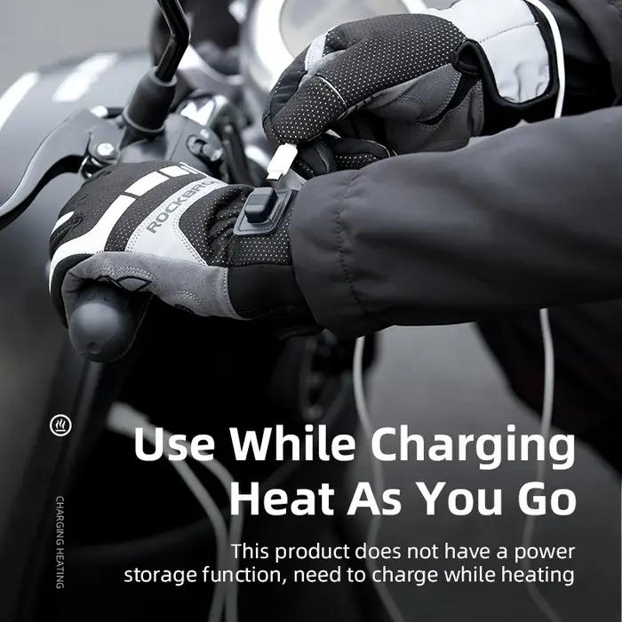 ROCKBROS gant d'hiver chauffant gants de cyclisme USB gants de Ski électriques rechargeables écran t