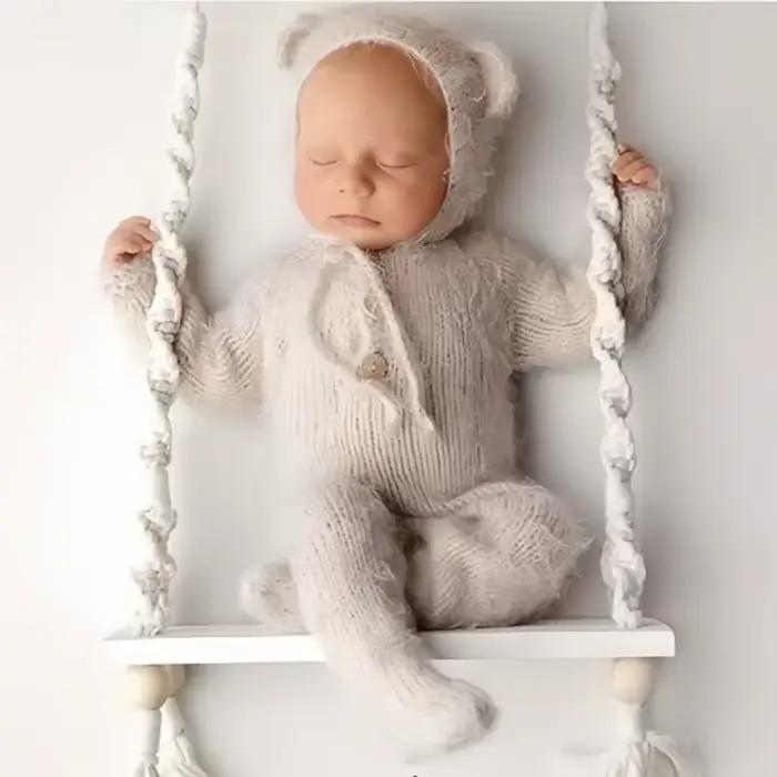 Accessoires de photographie pour bébé, chaise pivotante pour nouveau-né, meubles en bois pour nourri