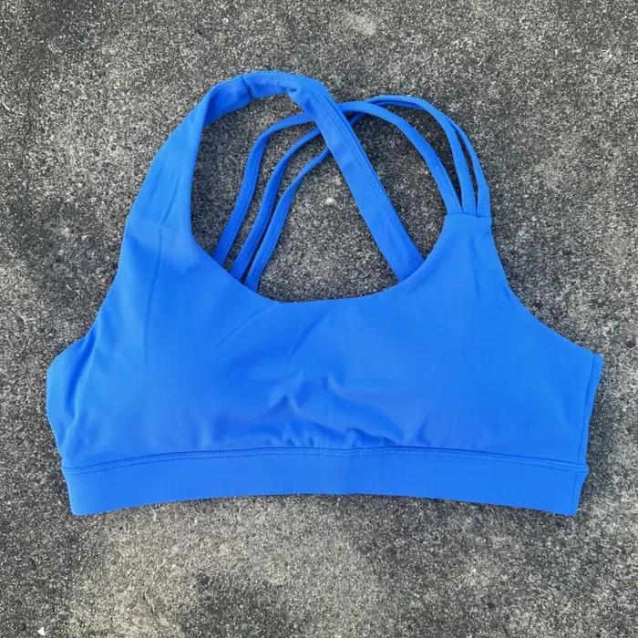 Soutien-gorge de Sport pour femmes, couleur unie, haute résistance, bretelles croisées, sous-vêtemen