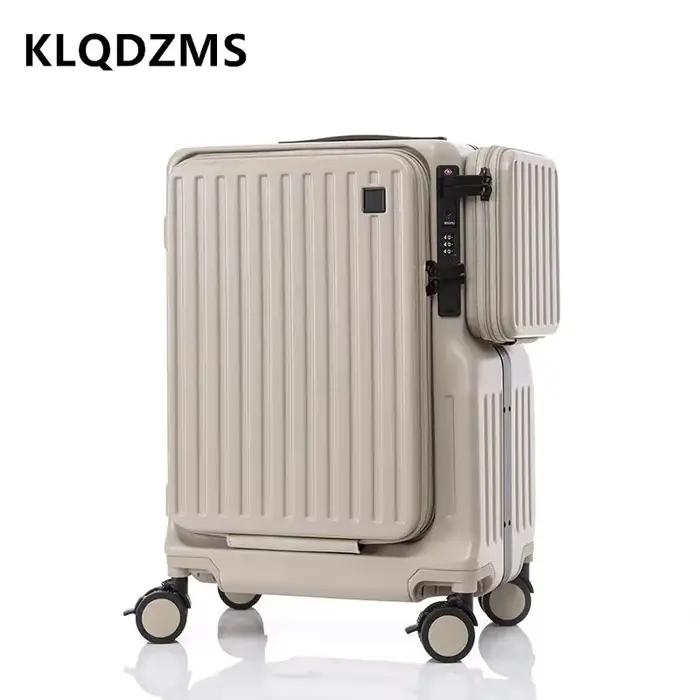 KLQDZMS Sac de cabine pour ordinateur portable 20 pouces en ABS+PC, valise multifonctionnelle à ouve