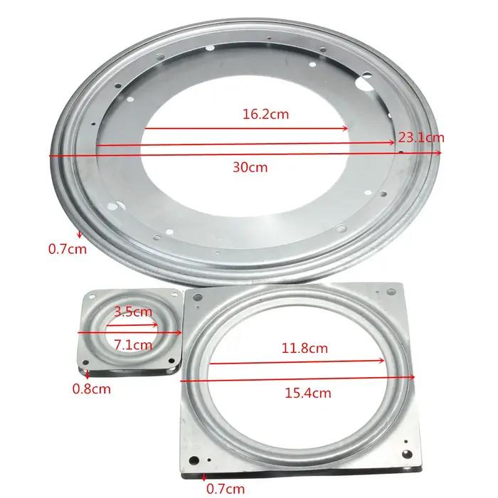 Plateau tournant tournant à roulement en métal lourd de 3 pouces, pour les armoires d'angle, support