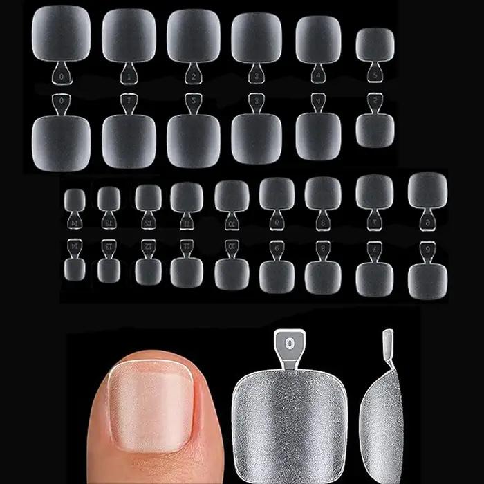 120/150 pièces ongles courts carrés faux Gel doux couverture complète pré-forme orteil pointe mat pr