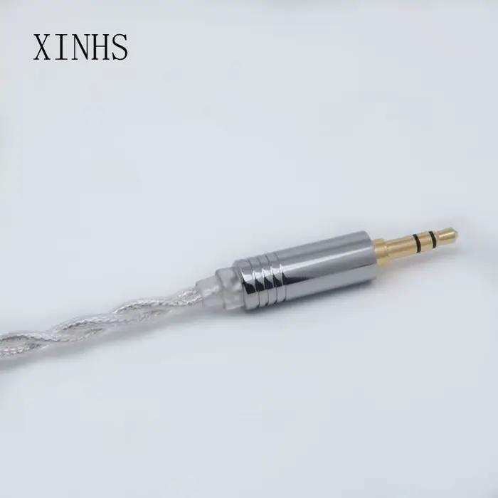 XINHS-Écouteurs filaires intra-auriculaires, placage d'argent à 2 cœurs, cuivre monocristallin, MMCX