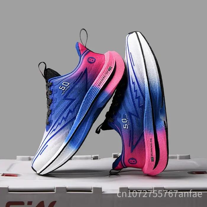 Chaussures de course légères en carbone pour hommes et femmes, Ultra coussin, respirantes, Support d