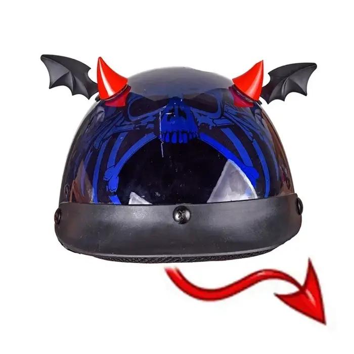 Autocollants de décoration pour casque de moto, cornes courtes du diable, style de casque de vélo, b