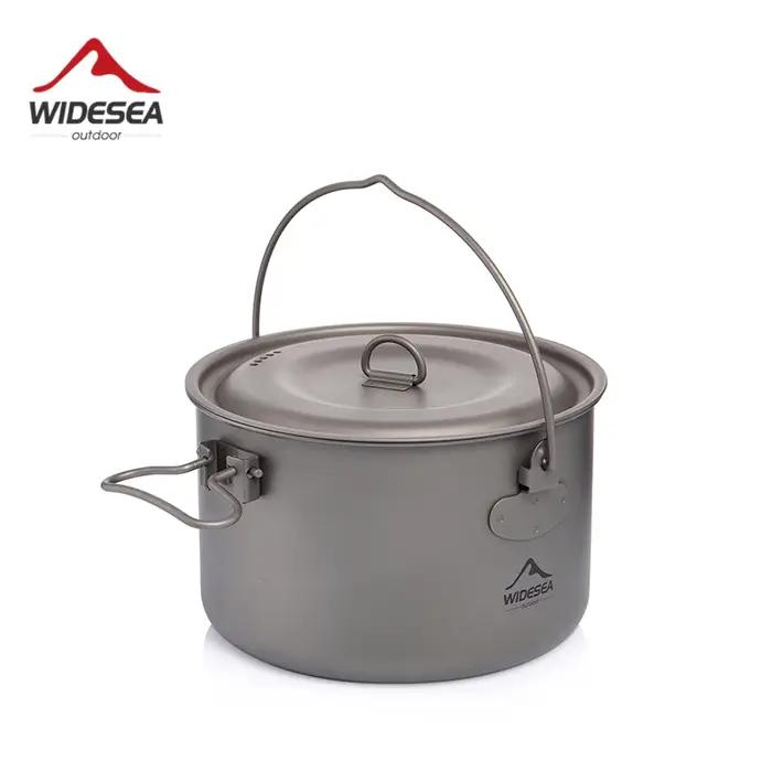 Widesea Camping vaisselle titane batterie de cuisine ensemble tourisme chaudron extérieur marmite pi