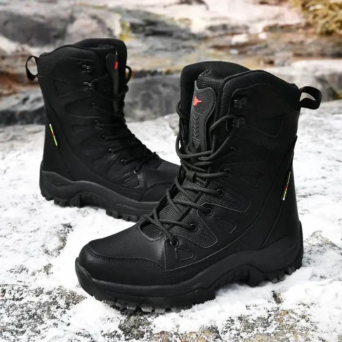 Hiver femmes haut de gamme en plein air en cuir en peluche chaussures de randonnée Trekking femme bo