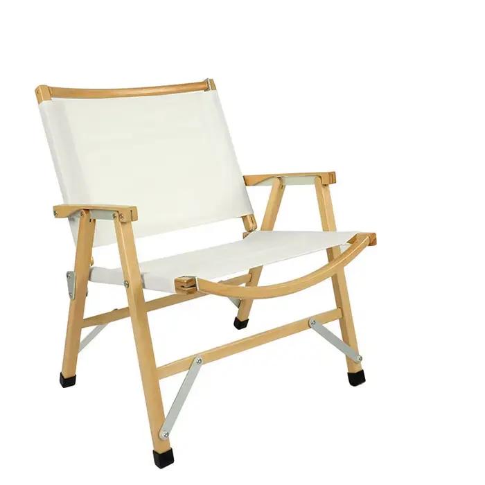 Chaise pliante en bois massif Kermit, tabouret de pêche portable, chaise de camping, chaise de plage