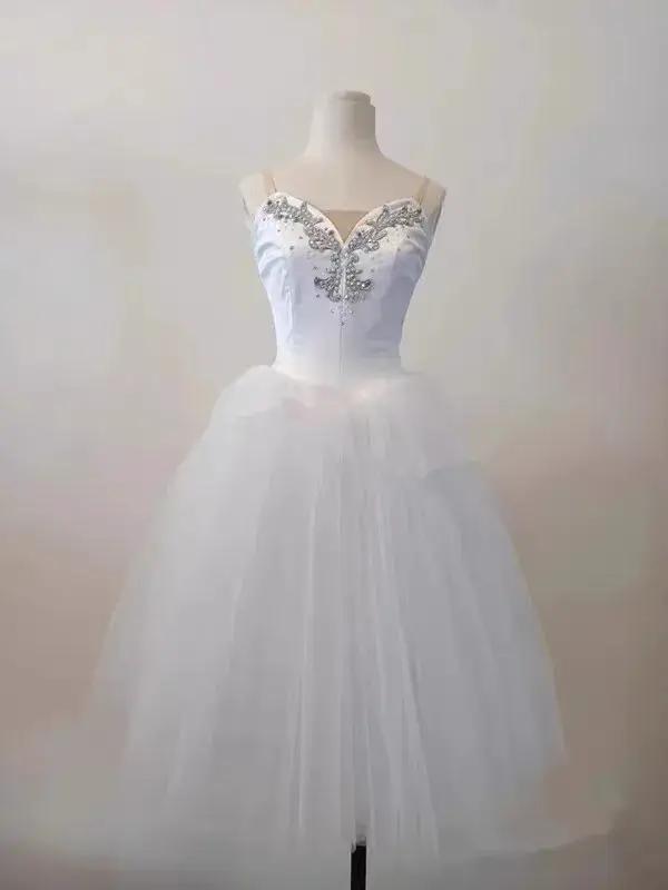 Tutu professionnel long romantique tutu fleur jarretelle ballet cygne lac ballet dames enfants fille