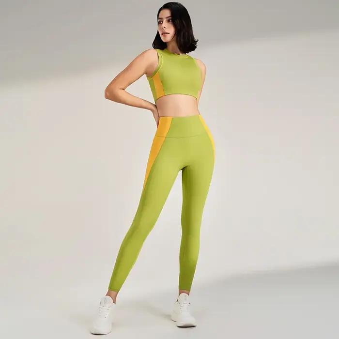 Tenue de yoga femme à séchage rapide - Combinaison fitness avec pantalon serré