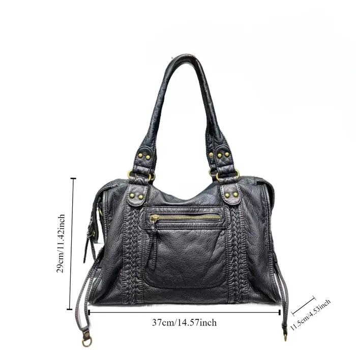 Y2K – sac à bandoulière asymétrique épaule dénudée pour fille épicée, sac de moto Vintage en cuir so