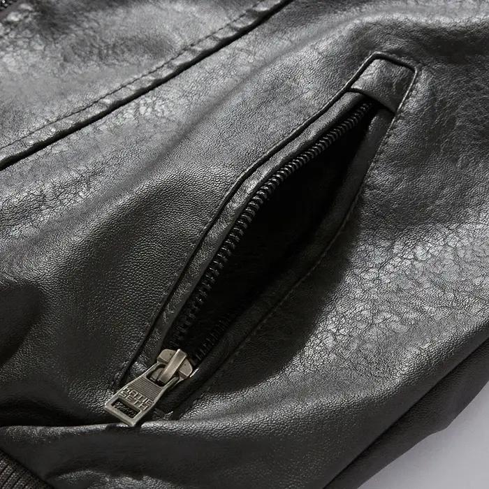 Vestes de moto en cuir PU imbibées de sourire pour hommes