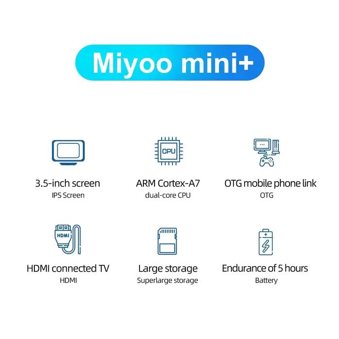 MIYOO-Console de jeu Mini Plus, écran IPS 3.5 pouces, console de jeu rétro, lecteur vidéo, 3000mAh,