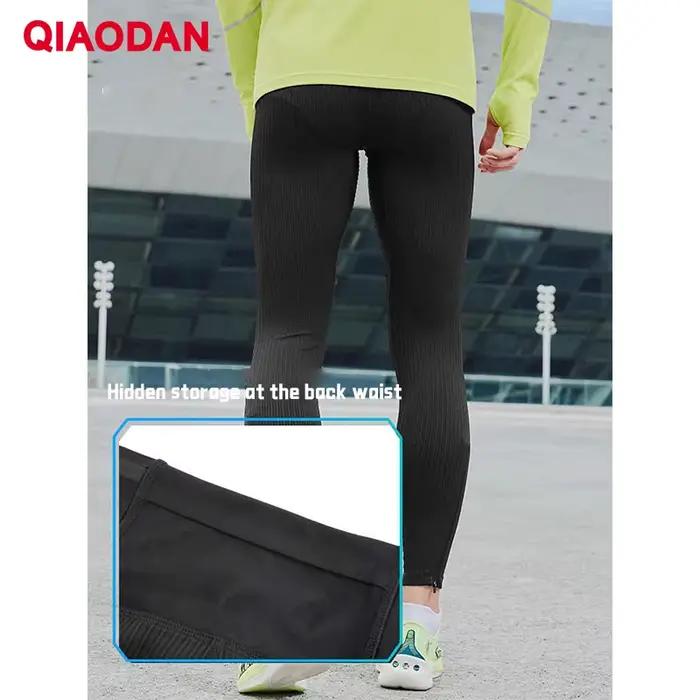 QIAODAN collants de course pantalons hommes hiver élastique Jogging Legging pantalon coupe sèche Spo