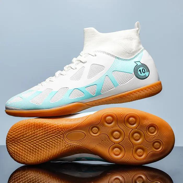 Chaussures de football intérieur IC pour hommes semelle antidérapante résistante à lusure construction montante pour maintien cheville design moderne et fonctionnel occasions de jeu en salle青少年,成人室内足球鞋IC男鞋抗滑耐磨耐穿高帮稳固设计现代功能适合室内足球比赛场合