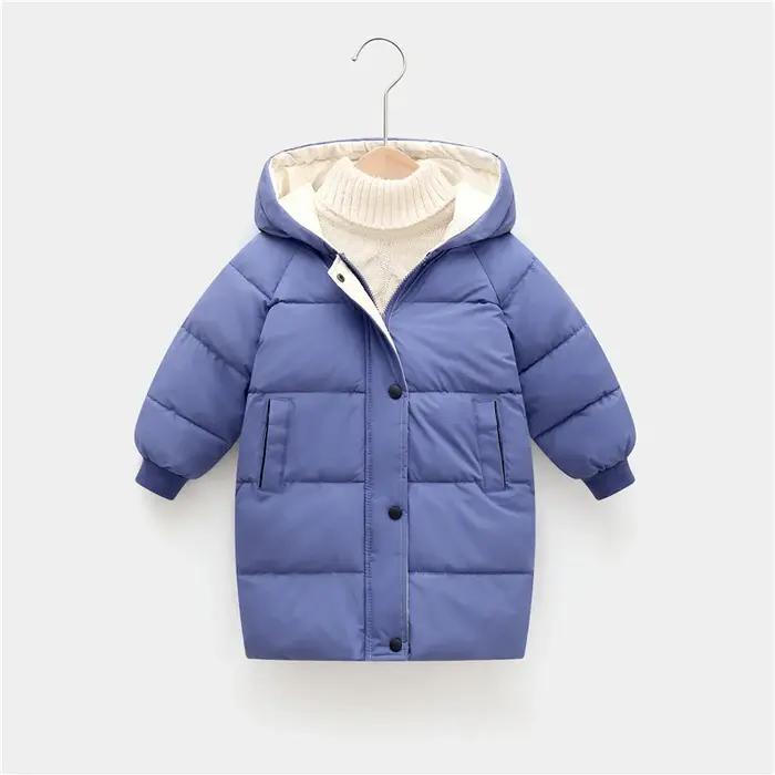 Enfants vers le bas longs vêtements d'extérieur hiver automne adolescent coton vêtements garçons fil