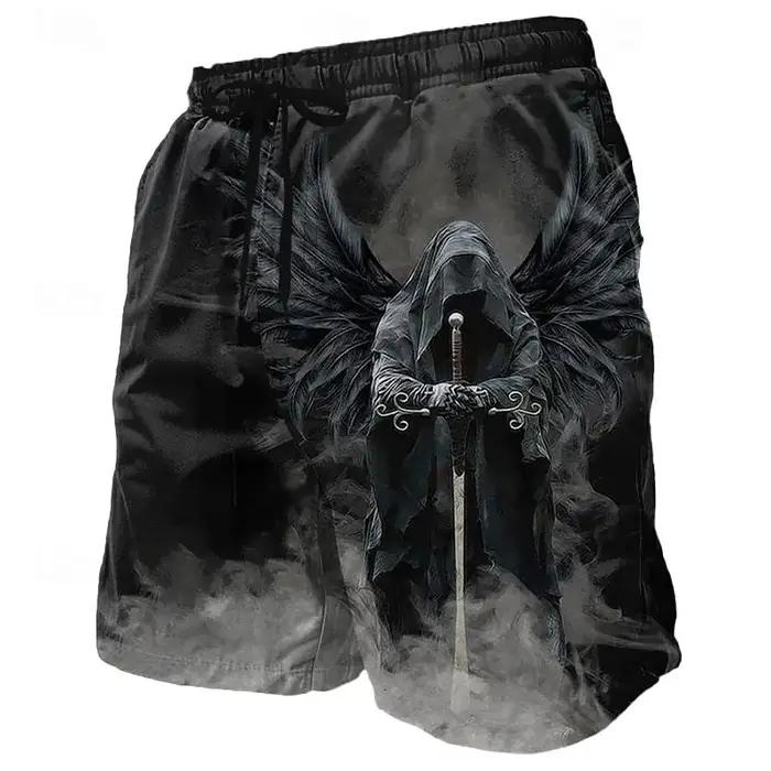 3d ange dieu imprimer maillot de bain pour hommes rue hip hop punk shorts décontractés hommes été sh