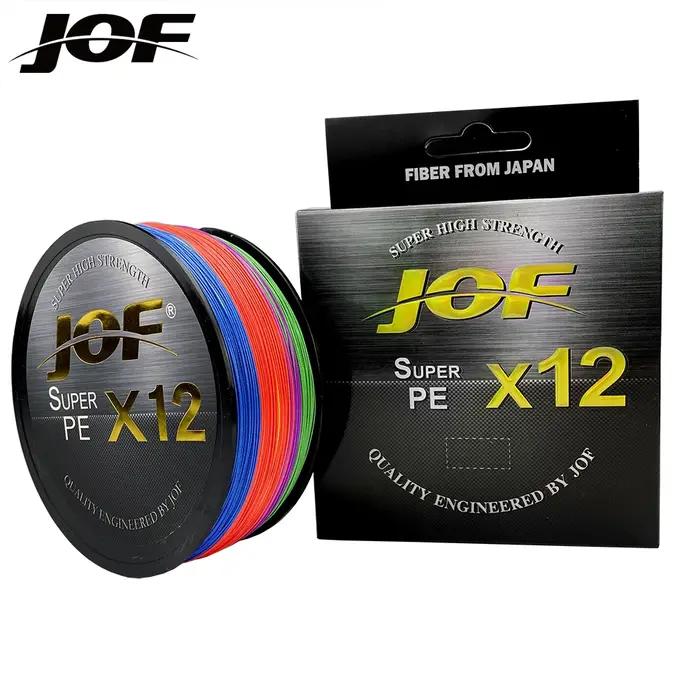 JOF 12 brins tresse PE ligne de pêche 300M forte résistance à l'abrasion ligne de pêche Multifilamen