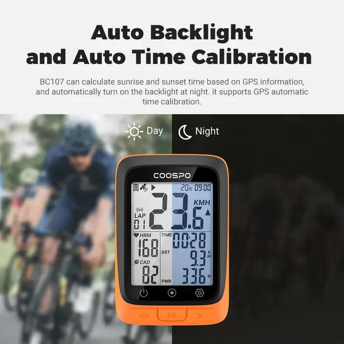 CooSpo – GPS BC107 IPX67 pour vélo, ordinateur de vélo, synchronisation avec les capteurs Stra Ant +