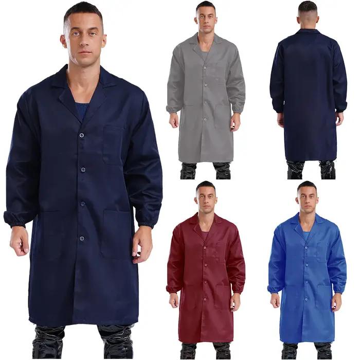 Robe de travail unisexes ADT simple boutonnage avec poches pour documents pour entrepôt et usine travailleur efficace confort durable