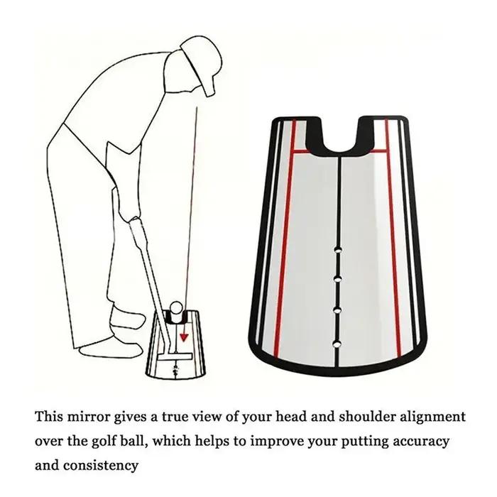 Miroir de pratique de mise de Golf, aide à l'entraînement à l'alignement du miroir, ligne d'oeil de