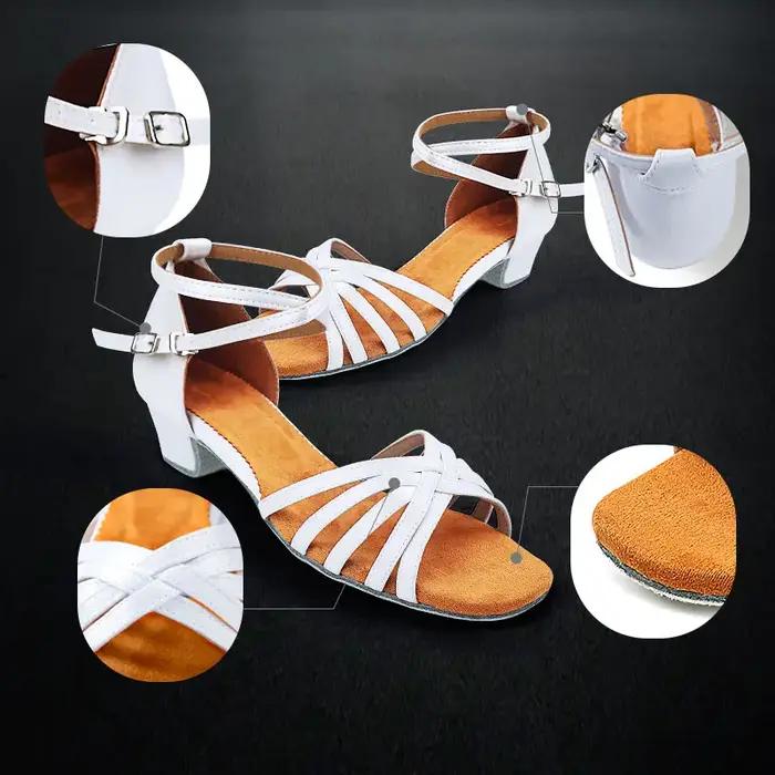 Filles chaussures latines talons bas chaussure de danse danse pour femmes dames Tango Rumba Salsa sa
