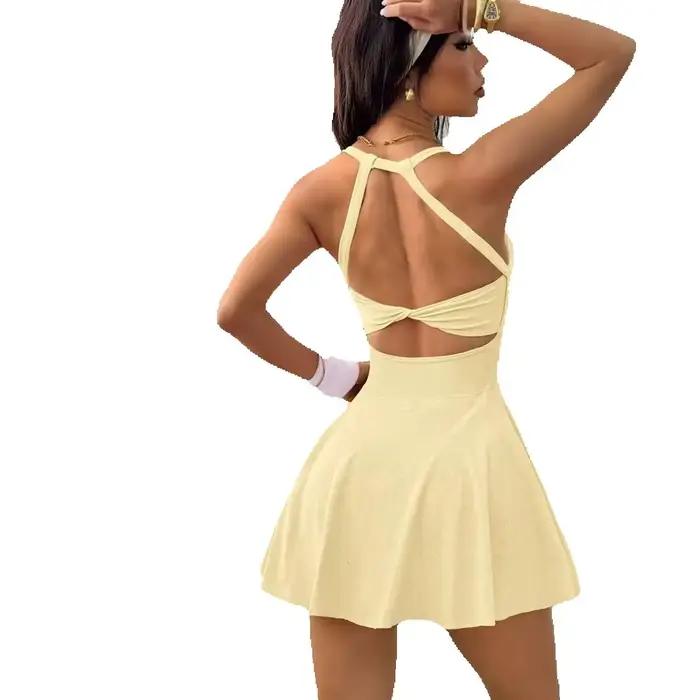 Tenue de sport yoga effet seconde peau avec poches anti exposition séchage rapide respirante pour course fitness et tennis