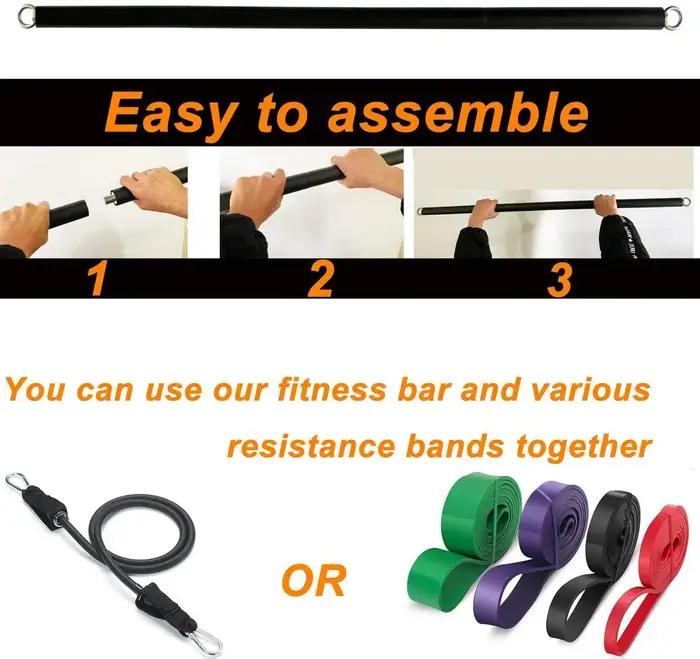 Barre d'entraînement s'adapte à toutes les bandes de résistance avec clip bandes de résistance porta
