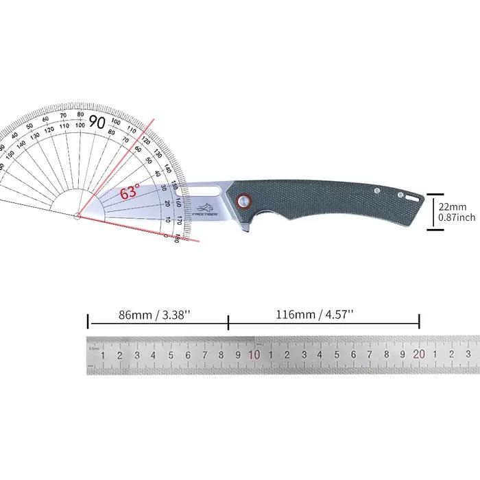 ETIGER FT957 wiches couteau pliant, manche en fibre AREX, camping en plein air, chasse, pêche, rando