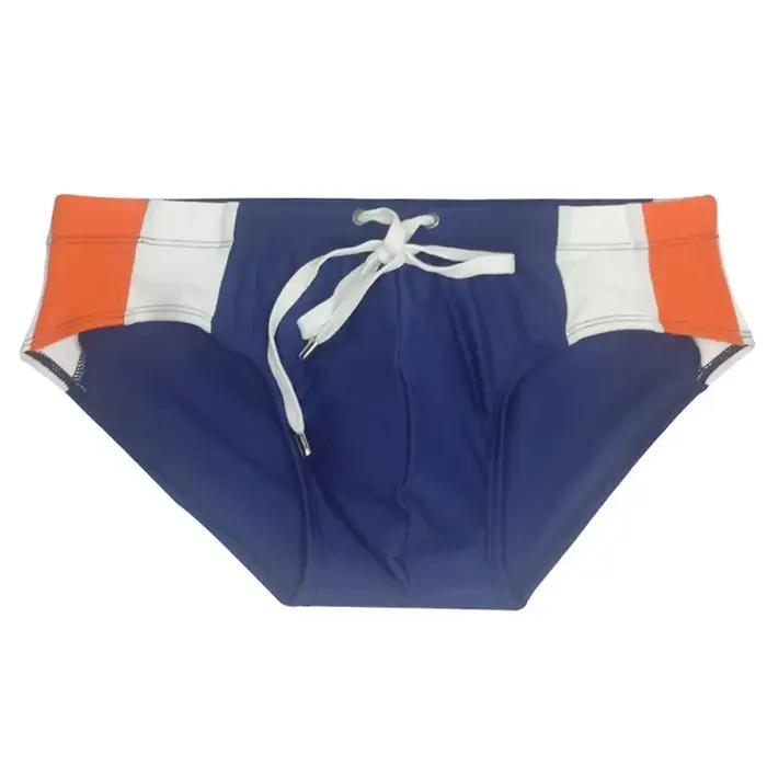 Maillots de bain pour hommes épissage slip de bain taille basse natation tronc court Sport pantalons