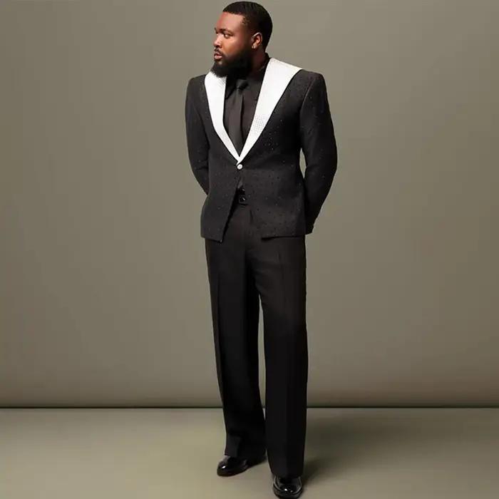 Costumes de mariage de luxe personnalisés pour hommes, ensembles 2 pièces, smokings de marié, blazer