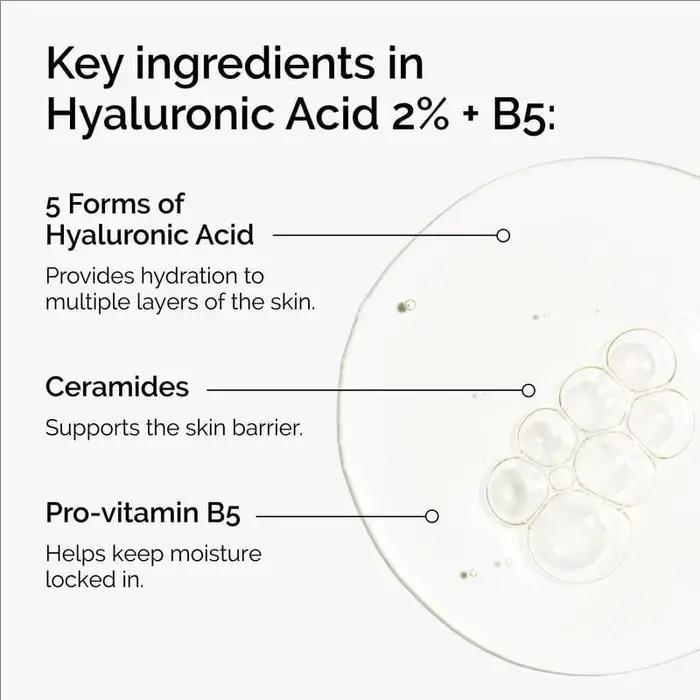 Sérum hydratant acide hyaluronique 2% + B5 céramides pour peaux sensibles éliminer ridules nourrir peau fraîche jeunesse