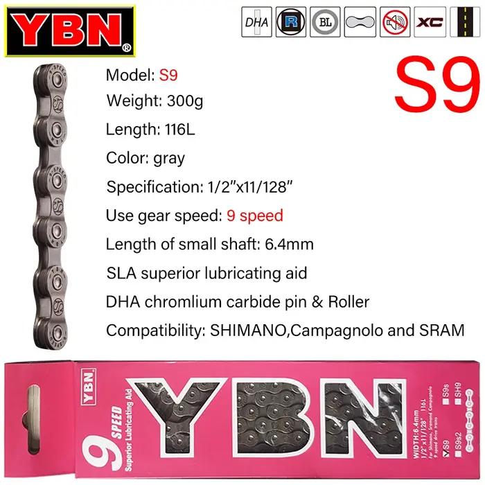 Chaîne de vélo YBN 8/9/10/11/12 vitesses chaîne de vélo de route vtt Compatible avec SRAM SHIMANO ch
