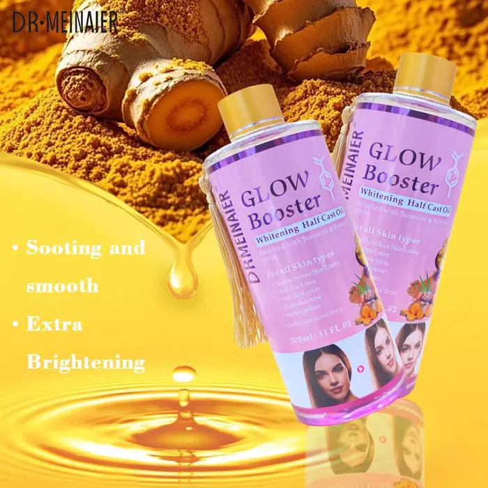 2 pièces Sérum éclaircissant Alpha Arbutin Acide Kojique Booster d'éclat Huile de Castor et Curcuma