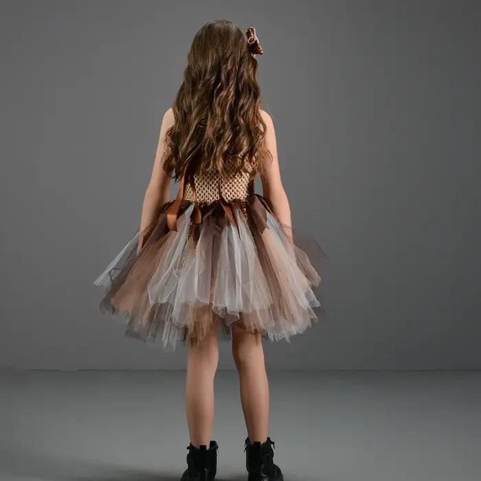 Costume de Diversification pour Fille, Robe Tutu d'Halloween, Cosplay d'Anniversaire, Jungle, Carnav