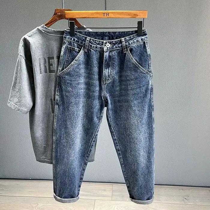 Jean Vintage coréen pour hommes, ample et conique, mode High Street, sarouel drapé, Hip Hop, Streetw
