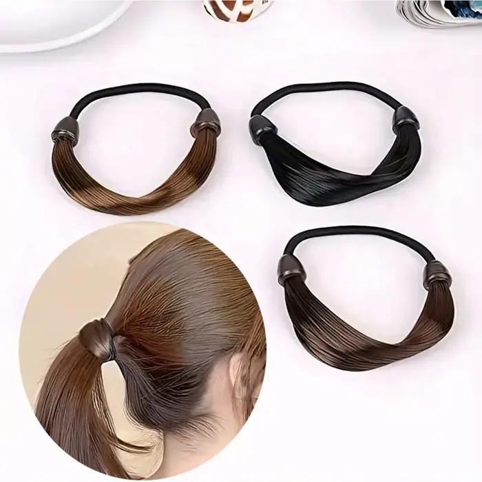 Élastique à cheveux tendance pour perruque queue de cheval droite invisible design ergonomique durable modernité coiffure sophistiquée