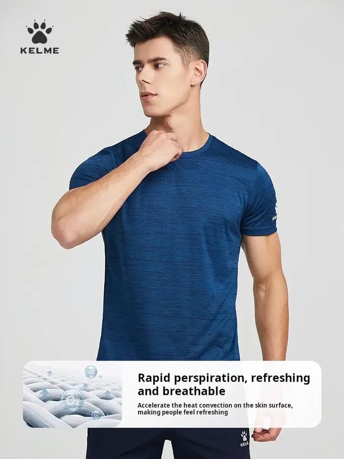Kelme-T-shirt de course à manches courtes pour homme, haut de sport fin, respirant, séchage rapide,