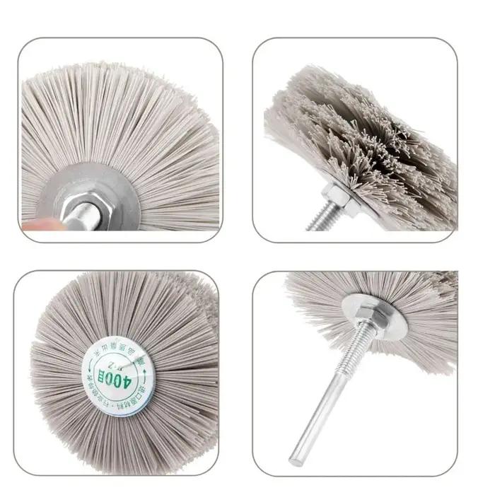 Tête de meulage en fil abrasif en Nylon de 80mm, brosse de roue, perceuse électrique, brosse de poli