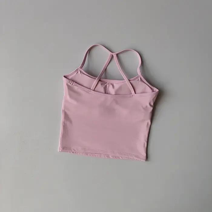2 pièces Gym Fitness gilet de sport moyenne intensité beauté dos Yoga costume soutien-gorge de sport