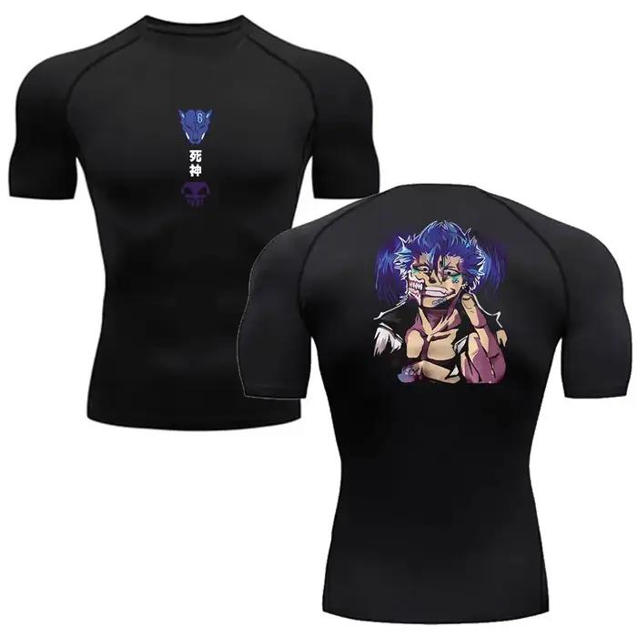 T-shirt de compression anime pour hommes - Haut de sport à séchage rapide pour fitness