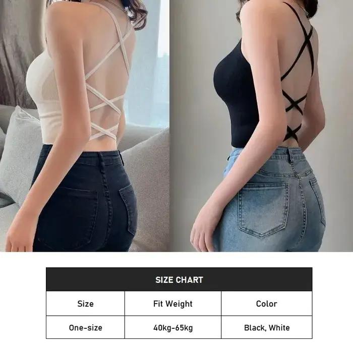 Soutien-gorge Push-Up respirant à bretelles croisées pour femme, haut court de sport, yoga et fitnes