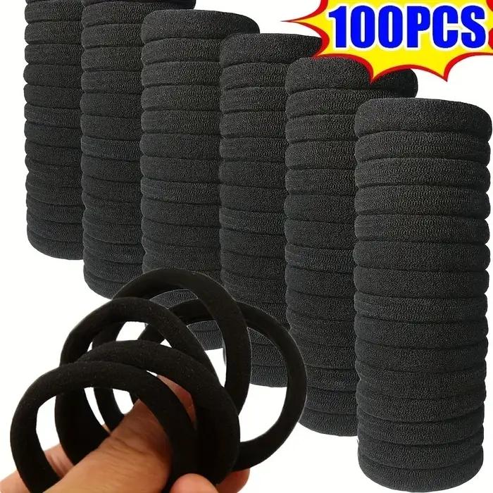 Bandeau Noir à Haute Élasticité Attaches en Caoutchouc Support Queue de Cheval Accessoires de Cheveux Pour Filles Occasions Spéciales Élégance Journée Sportive Coiffure Chic